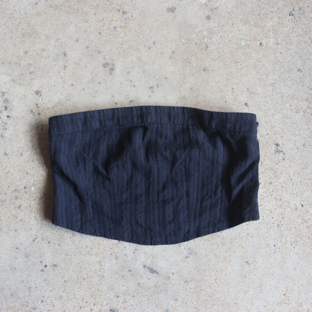 American Eagle Black Smocked Tube Top | Textured Strapless Top | Size M